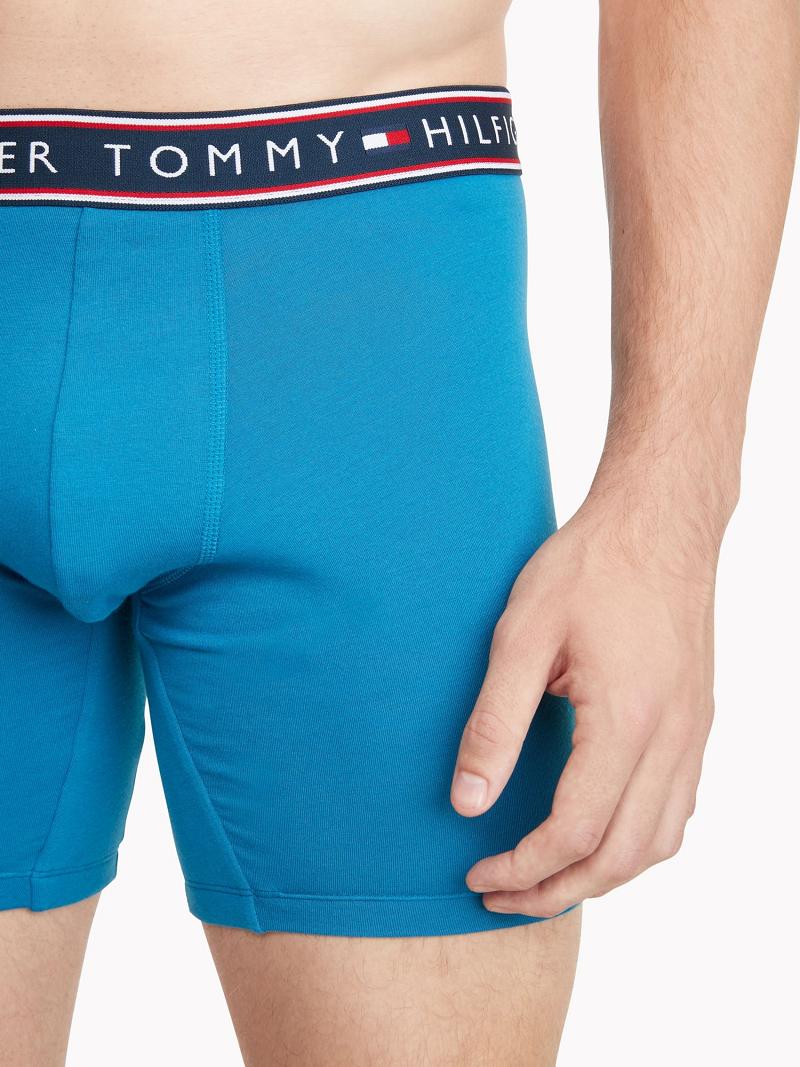 Férfi Tommy Hilfiger Pamut stretch boxer brief 3pk Boxer Briefs Piros Kék Szürke | HU 1379QMA